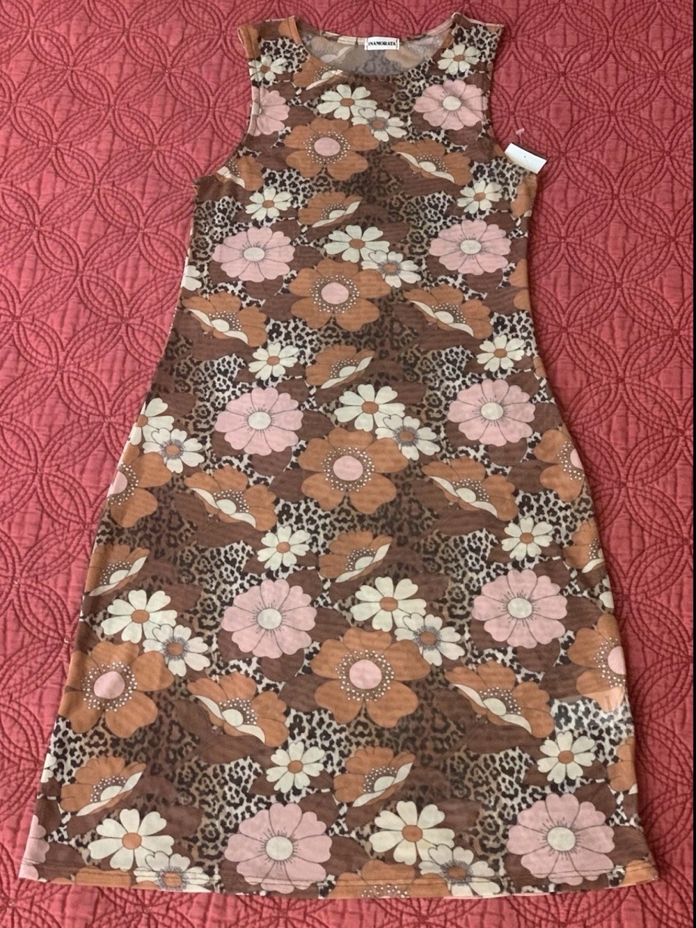 Inamorata sheer mesh beach coverup spring floral print dress size medium